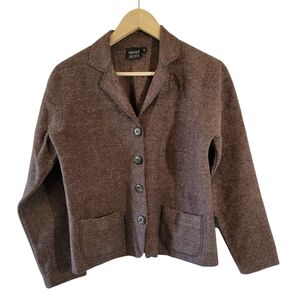 NEW VERSACE Jeans Couture Brown Button-Up Blazer Sz M Pocket Semi-Crop Designer